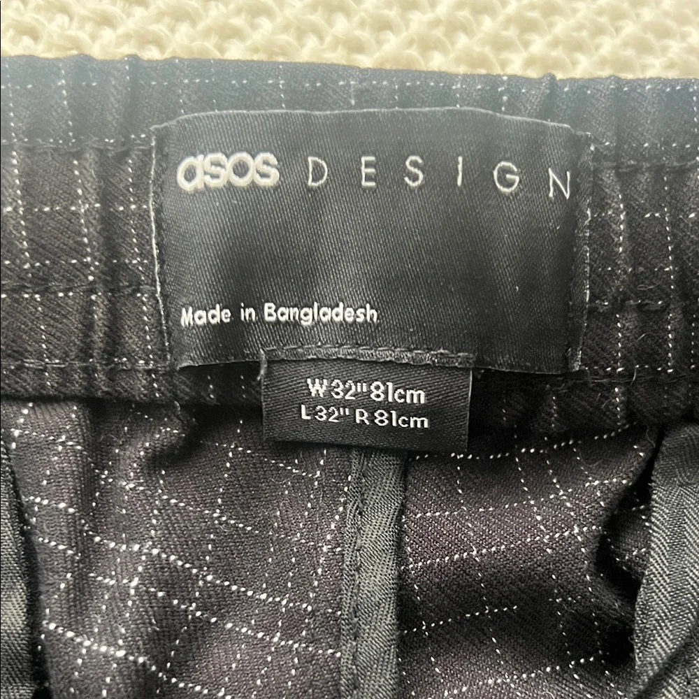 ASOS Black Checkered Chinos